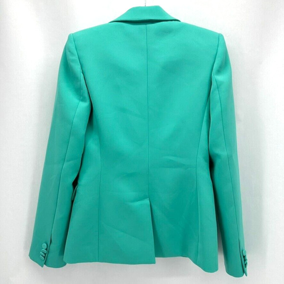 Aknvas Arken Double Breast Blazer Button Size XS Teal Glam Modern Capsule NWOT - Picture 6 of 10